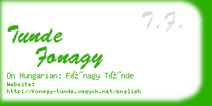 tunde fonagy business card